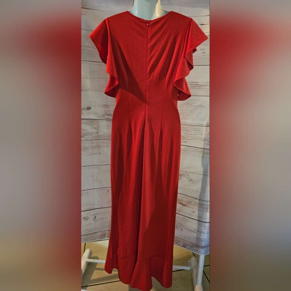 Women's Red Ruffle High-Low Dress, Red Size S - Picture 2 of 10